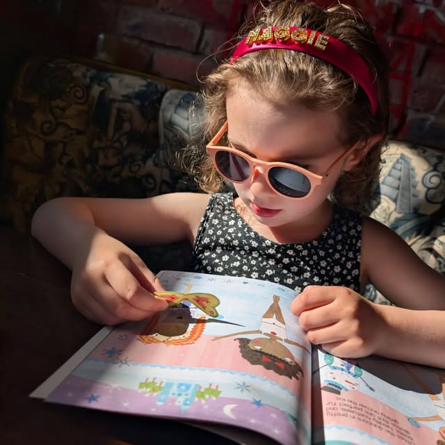 Young girl wearing her personalised Maggie crown